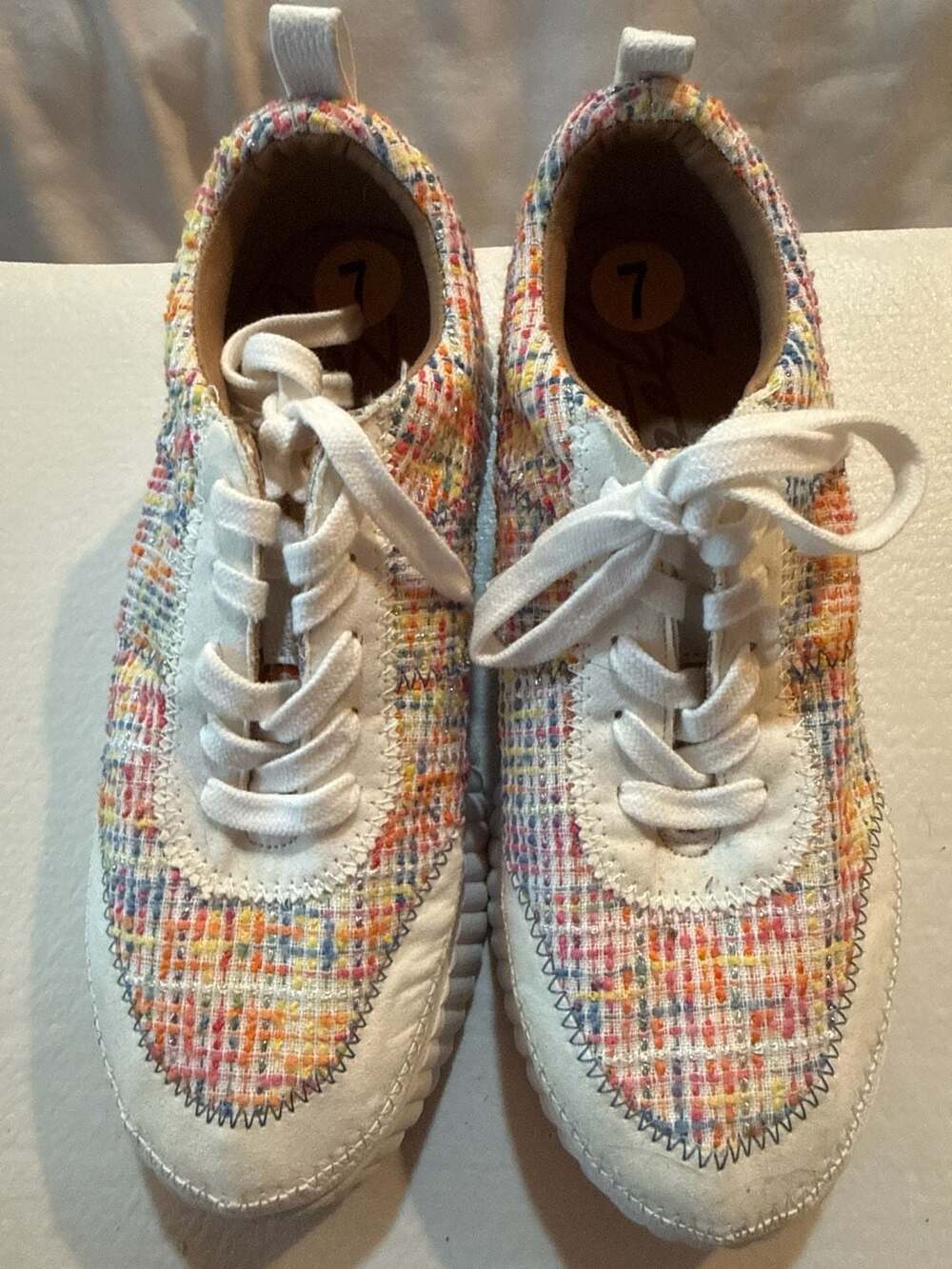 Zodiac Cooper Women’s Size 7 Multicolor Tweed Platform Sneakers NWOB